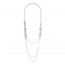 Lalique Empreinte Animale Long Necklace Green, Silver