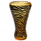 Lalique Empreinte Animale Tiger 18" Vase Amber, Black Enamel Limited Edition