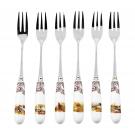 Spode Woodland Cutlery Set of 6 Pastry Forks Assorted