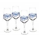 Spode Blue Italian Glassware Wine Glasses Set of 4
