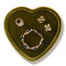 Aerin Valentina Velvet Heart Jewelry Tray, Moss