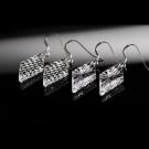 Cashs Ireland Diamond Newgrange Drop Crystal Earrings, Sterling French Hook, Pair