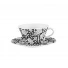 Vista Alegre Porcelain Calcada Portuguesa Set 2 Tea Cups and Saucers