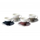 Royal Doulton Coffee Studio Espresso Cup and Saucer Set of 4 Mixed Colors