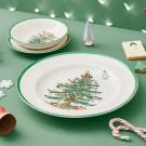 Spode Christmas Tree Set of 4 Dinner Plates, Gift Boxed
