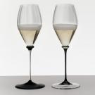 Riedel Fatto A Mano Performance Champagne, Black Stem, Clear Base Glass, Single