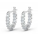 Swarovski Vittore Crystal and Rhodium Hoop Pierced Earrings, Pair