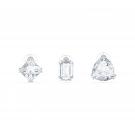 Swarovski Millenia Crystal and Rhodium Clip Earrings Singles Set