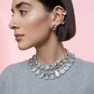 Swarovski Millenia Crystal and Rhodium Clip Earrings Singles Set