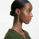 Swarovski Gema Drop Earrings, Long, Green, Gold-Tone Plated