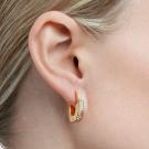 Swarovski Dextera Hoop Earrings, Octagonal, White, Gold-Tone Plated