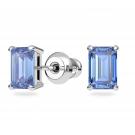 Swarovski Octagon Cut Blue Crystal and Rhodium Millenia Necklace and Earrings Set