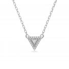 Swarovski Triangle Cut Crystal and Rhodium Ortyx Pendant Necklace