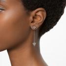 Swarovski Ortyx Drop Earrings, Triangle Cut, Asymmetric Design, White, Rose Gold Tone Plated