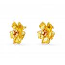 Swarovski Jewelry Florere Flower Yellow and Gold Pierced Earrings Pair