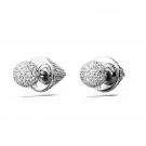 Swarovski Crystal and Rhodium Luna Moon Stud Pierced Earrings, Pair