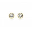 Swarovski Imber stud earrings, Round cut, White, Gold-tone plated