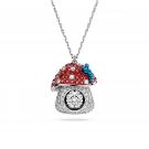 Swarovski Alice in Wonderland pendant, Mushroom, Red, Rhodium plated