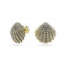 Swarovski Idyllia stud earrings, Shell, White, Gold-tone plated