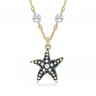 Swarovski Idyllia pendant, Crystal pearls, Starfish, Multicolored, Gold-tone plated