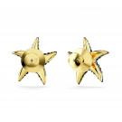Swarovski Idyllia stud earrings, Starfish, Small, Blue, Gold-tone plated