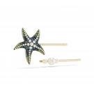 Swarovski Idyllia hair pin, Set of 2, Crystal pearls, Starfish, Multicolored, Rhodium plated