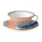 Wedgwood Butterfly Bloom Teacup and Saucer Set Blue Peony