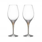 Orrefors Intermezzo Gold Balance Red Wine Glasses Pair