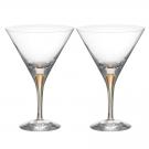 Orrefors Intermezzo Gold Martini Glasses Pair
