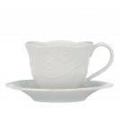 Lenox French Perle White China Teacup And Saucer Set