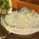Belleek China Masterpiece Collection Oval Covered Basket