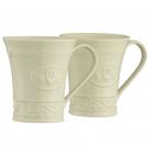 Belleek China Claddagh Coffee Mugs, Pair
