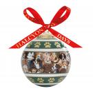Halcyon Days Dogs Leave Pawprints on Your Heart 3" Bauble Ornament