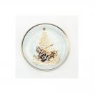 Annieglass Holiday 8.5" Gold Christmas Tree With Star Serving Plate
