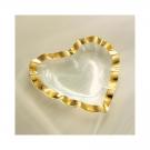 Annieglass Gold Ruffle 8" Heart Bowl