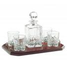 Galway Longford Square Whiskey Decanter and DOF on Tray Set