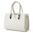 Galway Leather Top Handle Handbag, White