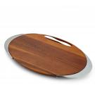 Nambe Wood and Metal Eclipse Cheese Board with Knife