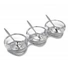 Nambe Braid Triple Condiment Set with Spoons